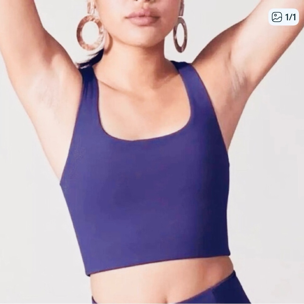 Girlfriend Collective paloma racerback purple sports bra